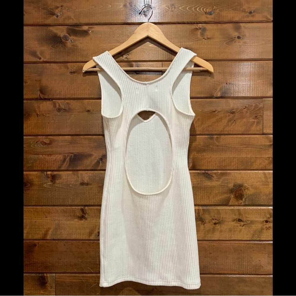Free People Cream Ribbed Bodycon Dress - Picture 3 of 3